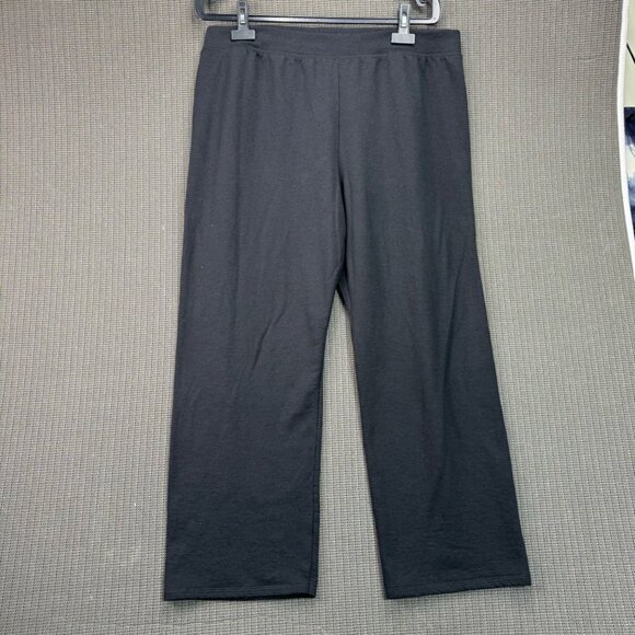 Hanes Womens Petite X-Large Black Sweatpants open leg lightweight - Picture 1 of 8